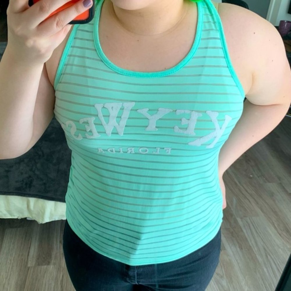 Key West Florida Aqua Blue Tank Top Small